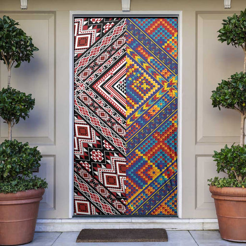 Tuvaluan and New Zealand Culture Door Cover The Art of Kolose and Taniko - Aussie Hoodie