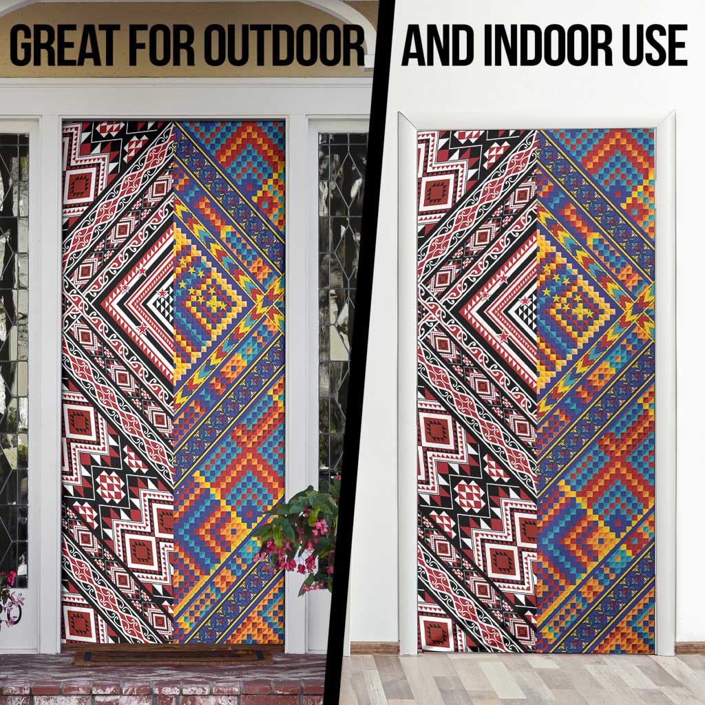Tuvaluan and New Zealand Culture Door Cover The Art of Kolose and Taniko - Aussie Hoodie