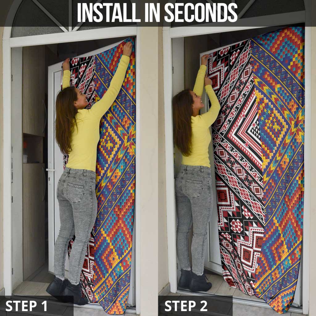 Tuvaluan and New Zealand Culture Door Cover The Art of Kolose and Taniko - Aussie Hoodie