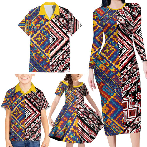 Tuvaluan and New Zealand Culture Family Matching Long Sleeve Bodycon Dress and Hawaiian Shirt The Art of Kolose and Taniko - Aussie Hoodie