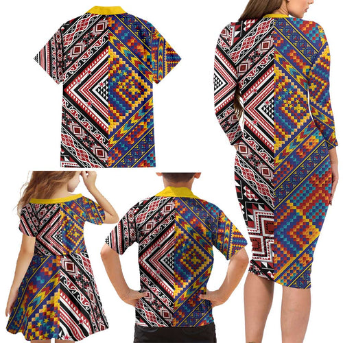 Tuvaluan and New Zealand Culture Family Matching Long Sleeve Bodycon Dress and Hawaiian Shirt The Art of Kolose and Taniko - Aussie Hoodie