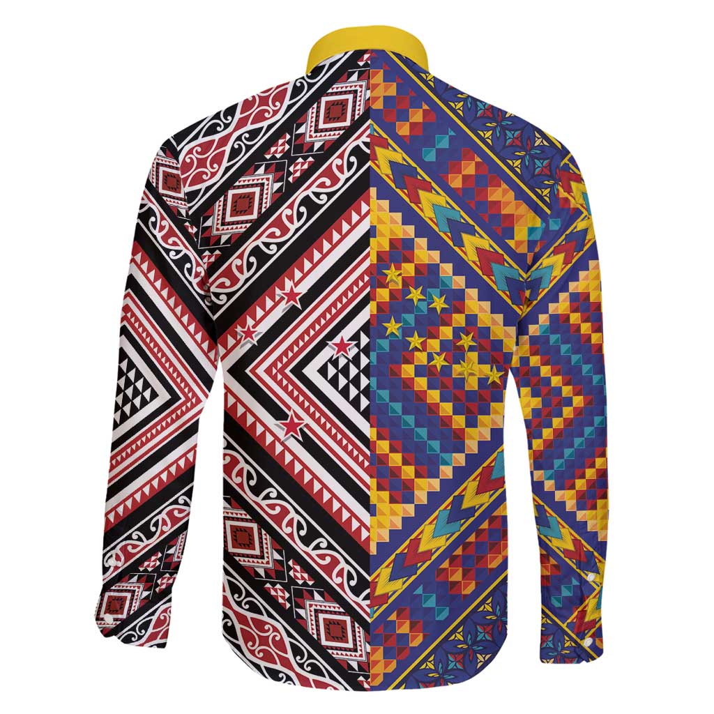 Tuvaluan and New Zealand Culture Family Matching Long Sleeve Bodycon Dress and Hawaiian Shirt The Art of Kolose and Taniko - Aussie Hoodie