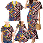 Tuvaluan and New Zealand Culture Family Matching Mermaid Dress and Hawaiian Shirt The Art of Kolose and Taniko - Aussie Hoodie