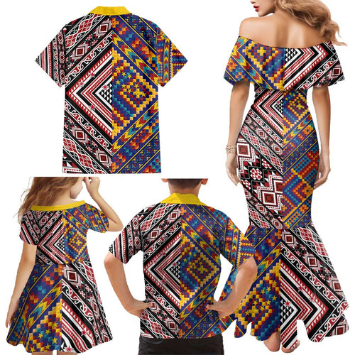 Tuvaluan and New Zealand Culture Family Matching Mermaid Dress and Hawaiian Shirt The Art of Kolose and Taniko - Aussie Hoodie