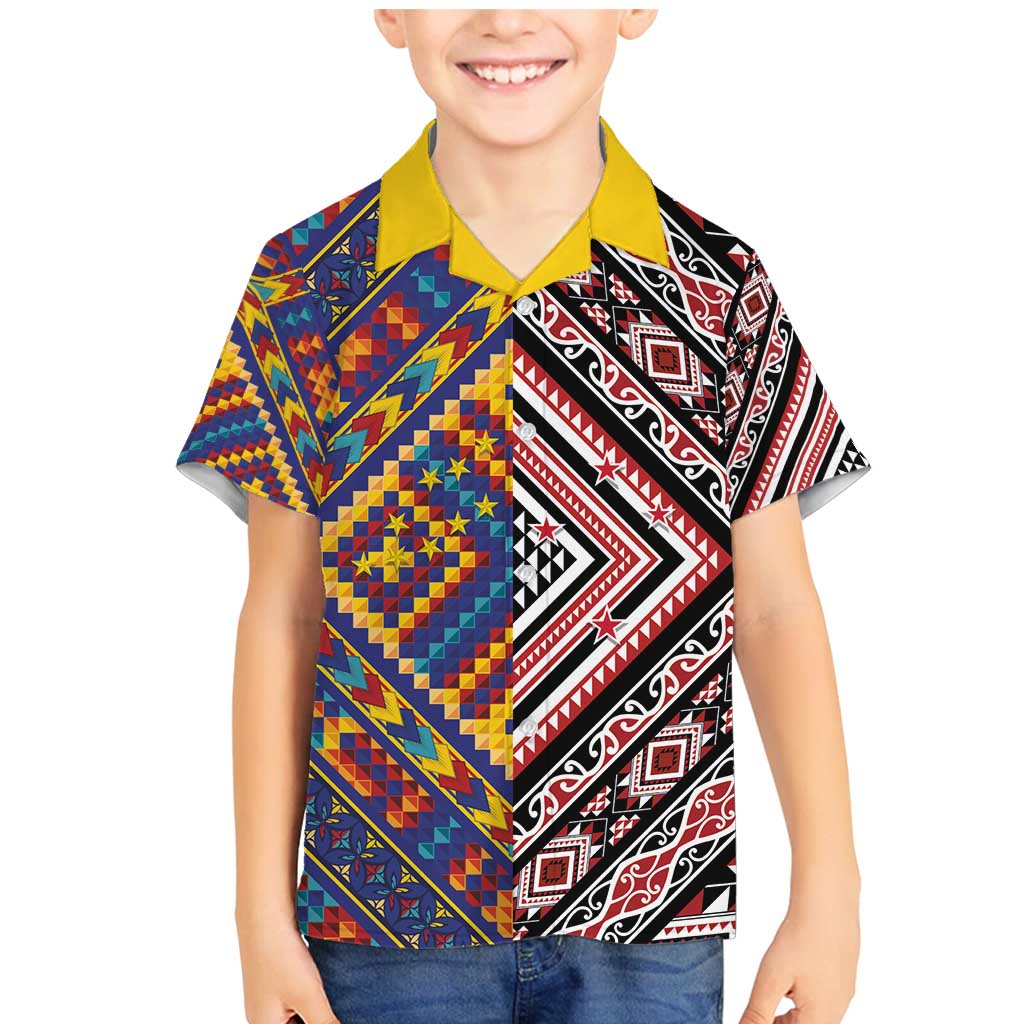 Tuvaluan and New Zealand Culture Family Matching Mermaid Dress and Hawaiian Shirt The Art of Kolose and Taniko - Aussie Hoodie