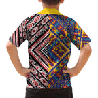 Tuvaluan and New Zealand Culture Family Matching Off The Shoulder Long Sleeve Dress and Hawaiian Shirt The Art of Kolose and Taniko - Aussie Hoodie