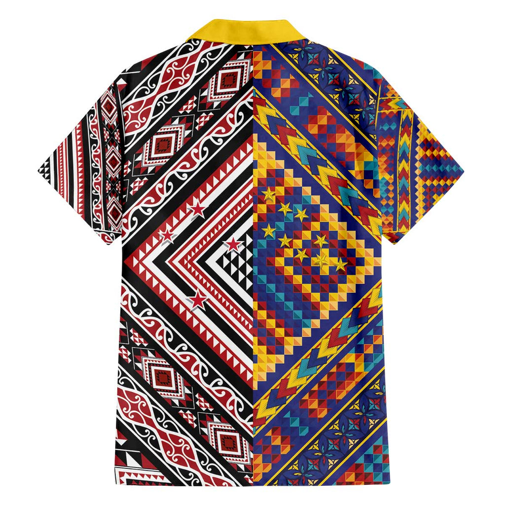Tuvaluan and New Zealand Culture Family Matching Off The Shoulder Long Sleeve Dress and Hawaiian Shirt The Art of Kolose and Taniko - Aussie Hoodie