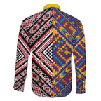 Tuvaluan and New Zealand Culture Family Matching Off The Shoulder Long Sleeve Dress and Hawaiian Shirt The Art of Kolose and Taniko - Aussie Hoodie