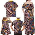 Tuvaluan and New Zealand Culture Family Matching Off Shoulder Maxi Dress and Hawaiian Shirt The Art of Kolose and Taniko - Aussie Hoodie