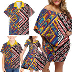Tuvaluan and New Zealand Culture Family Matching Off Shoulder Short Dress and Hawaiian Shirt The Art of Kolose and Taniko - Aussie Hoodie