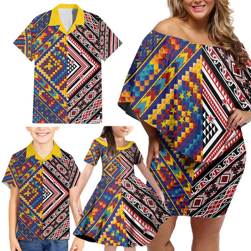 Tuvaluan and New Zealand Culture Family Matching Off Shoulder Short Dress and Hawaiian Shirt The Art of Kolose and Taniko - Aussie Hoodie