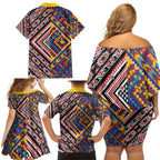 Tuvaluan and New Zealand Culture Family Matching Off Shoulder Short Dress and Hawaiian Shirt The Art of Kolose and Taniko - Aussie Hoodie