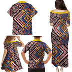 Tuvaluan and New Zealand Culture Family Matching Puletasi and Hawaiian Shirt The Art of Kolose and Taniko - Aussie Hoodie