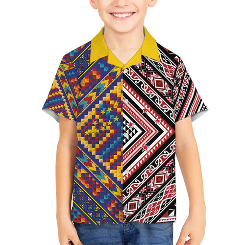 Tuvaluan and New Zealand Culture Family Matching Puletasi and Hawaiian Shirt The Art of Kolose and Taniko - Aussie Hoodie