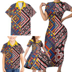 Tuvaluan and New Zealand Culture Family Matching Short Sleeve Bodycon Dress and Hawaiian Shirt The Art of Kolose and Taniko - Aussie Hoodie