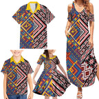 Tuvaluan and New Zealand Culture Family Matching Summer Maxi Dress and Hawaiian Shirt The Art of Kolose and Taniko - Aussie Hoodie