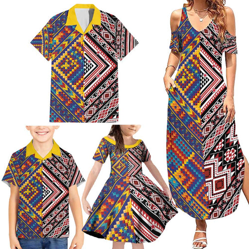 Tuvaluan and New Zealand Culture Family Matching Summer Maxi Dress and Hawaiian Shirt The Art of Kolose and Taniko - Aussie Hoodie