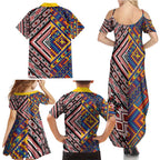 Tuvaluan and New Zealand Culture Family Matching Summer Maxi Dress and Hawaiian Shirt The Art of Kolose and Taniko - Aussie Hoodie