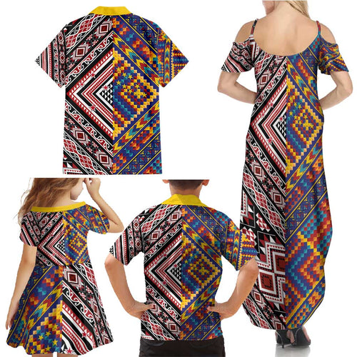 Tuvaluan and New Zealand Culture Family Matching Summer Maxi Dress and Hawaiian Shirt The Art of Kolose and Taniko - Aussie Hoodie