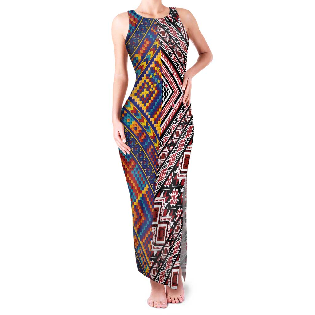 Tuvaluan and New Zealand Culture Family Matching Tank Maxi Dress and Hawaiian Shirt The Art of Kolose and Taniko - Aussie Hoodie