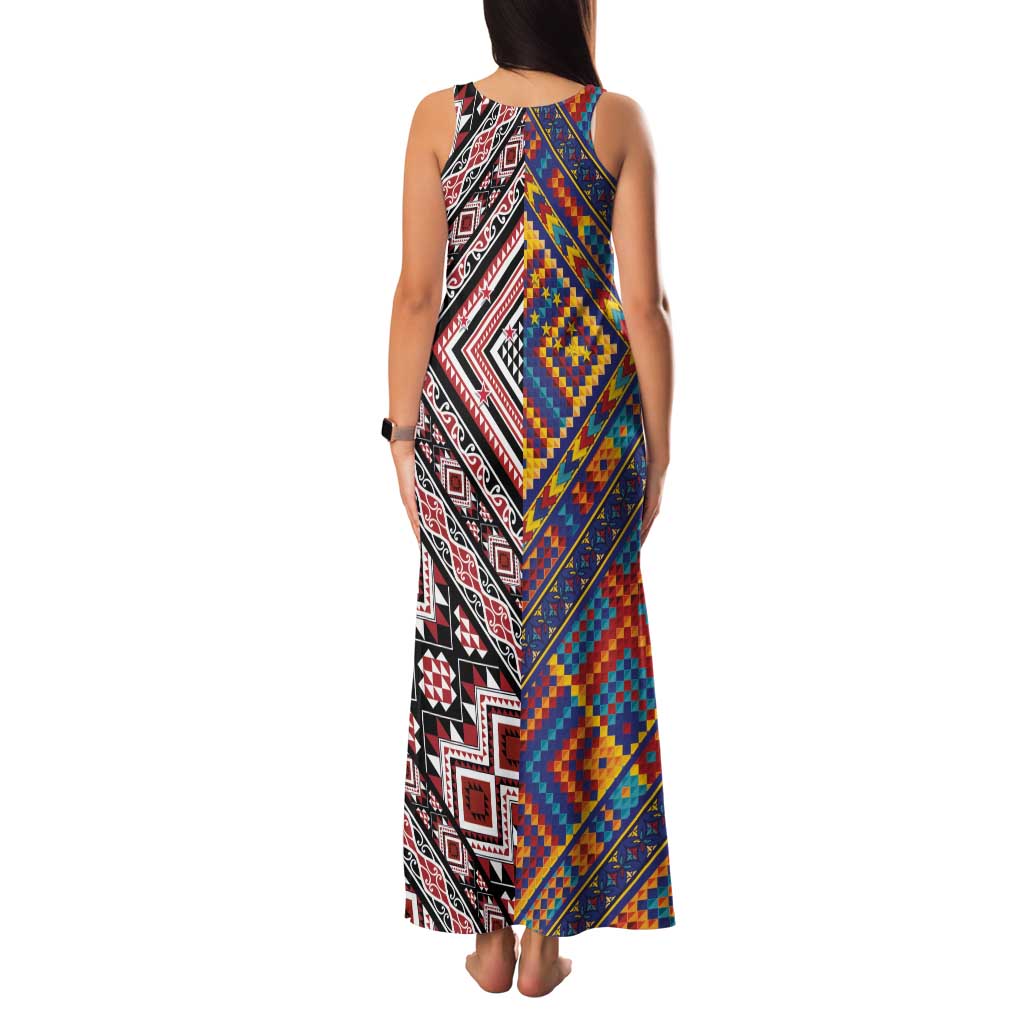 Tuvaluan and New Zealand Culture Family Matching Tank Maxi Dress and Hawaiian Shirt The Art of Kolose and Taniko - Aussie Hoodie