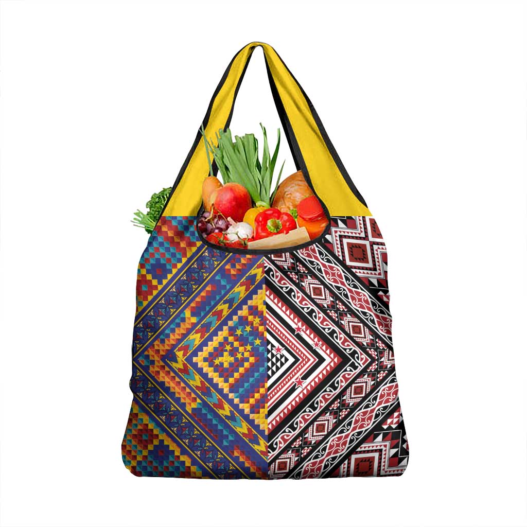 Tuvaluan and New Zealand Culture Grocery Bag The Art of Kolose and Taniko - Aussie Hoodie