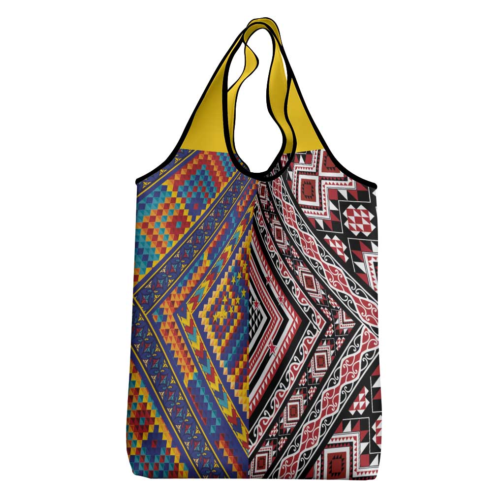 Tuvaluan and New Zealand Culture Grocery Bag The Art of Kolose and Taniko - Aussie Hoodie