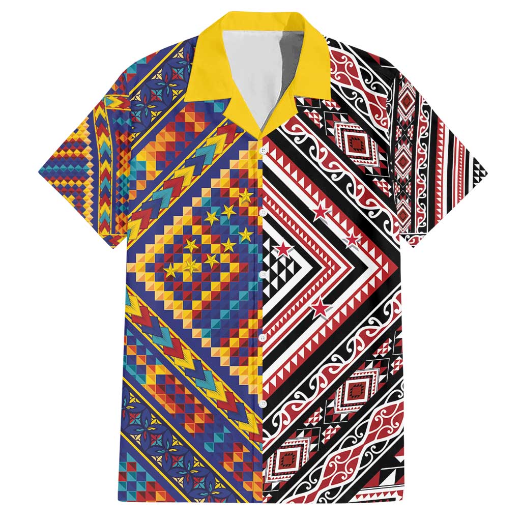 Tuvaluan and New Zealand Culture Hawaiian Shirt The Art of Kolose and Taniko - Aussie Hoodie