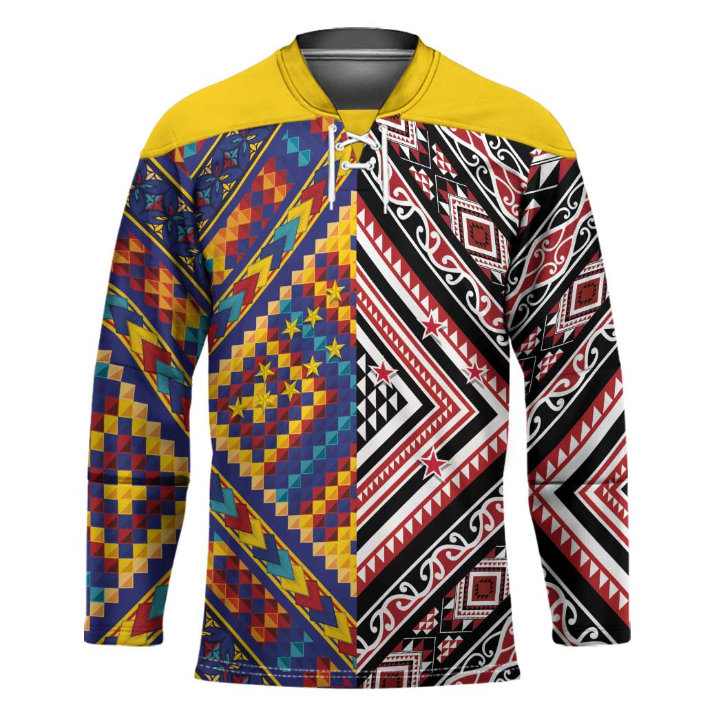 Tuvaluan and New Zealand Culture Hockey Jersey The Art of Kolose and Taniko - Aussie Hoodie