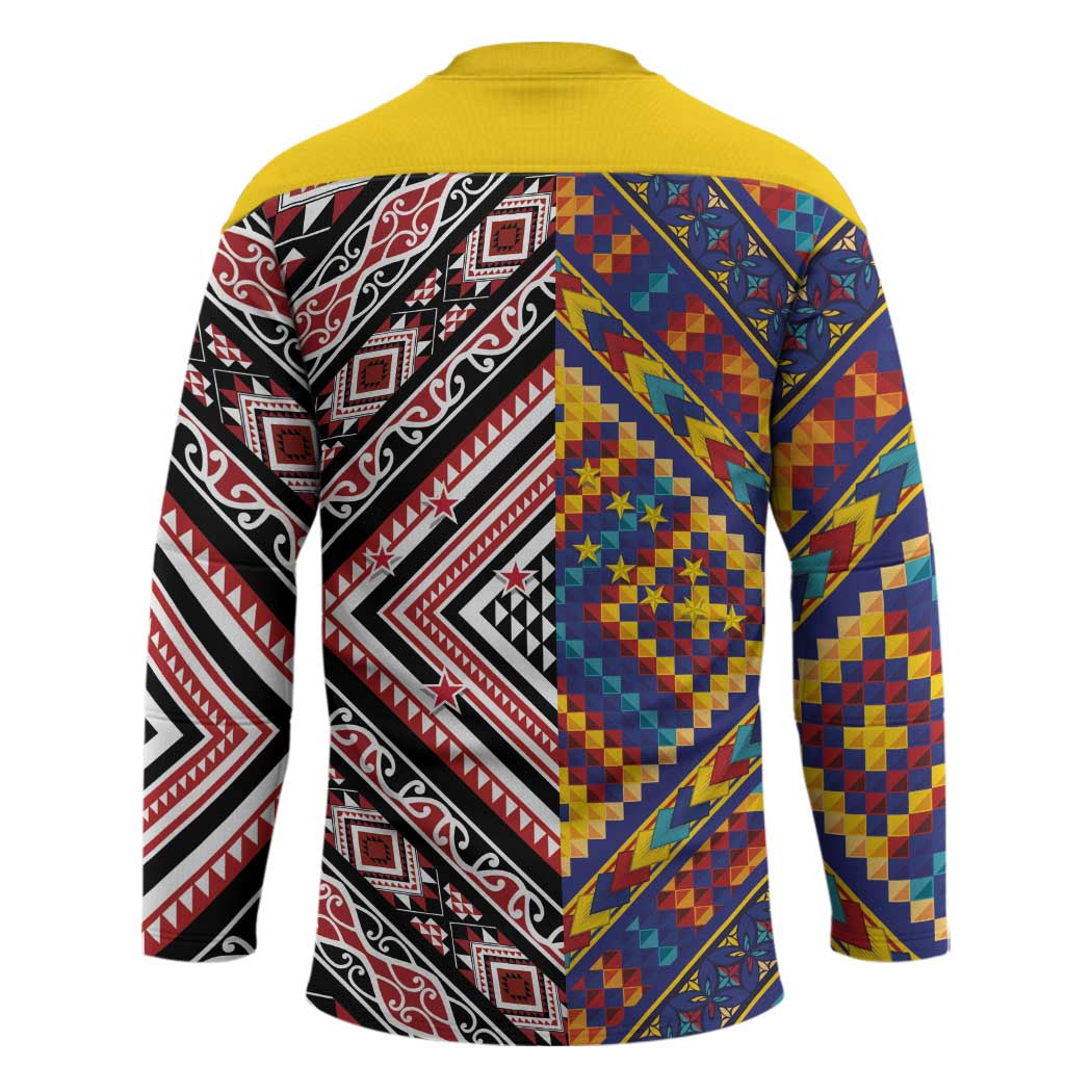 Tuvaluan and New Zealand Culture Hockey Jersey The Art of Kolose and Taniko - Aussie Hoodie