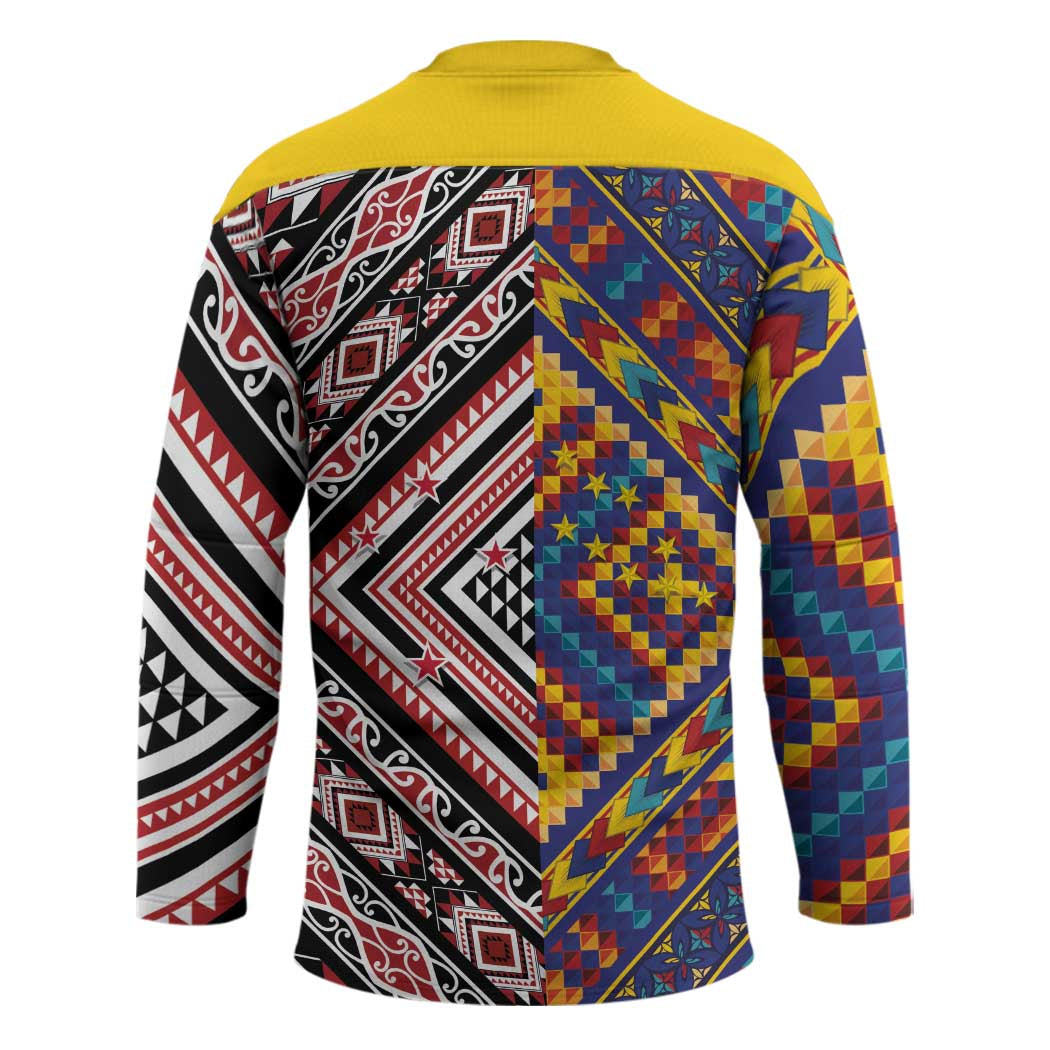 Tuvaluan and New Zealand Culture Hockey Jersey The Art of Kolose and Taniko - Aussie Hoodie
