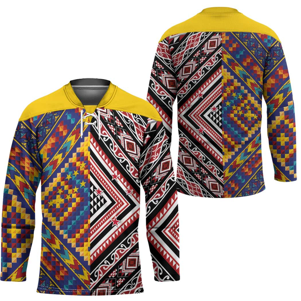 Tuvaluan and New Zealand Culture Hockey Jersey The Art of Kolose and Taniko - Aussie Hoodie