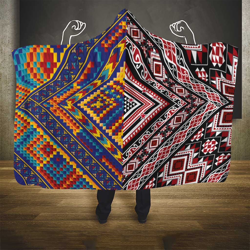 Tuvaluan and New Zealand Culture Hooded Blanket The Art of Kolose and Taniko - Aussie Hoodie