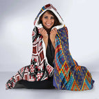 Tuvaluan and New Zealand Culture Hooded Blanket The Art of Kolose and Taniko - Aussie Hoodie