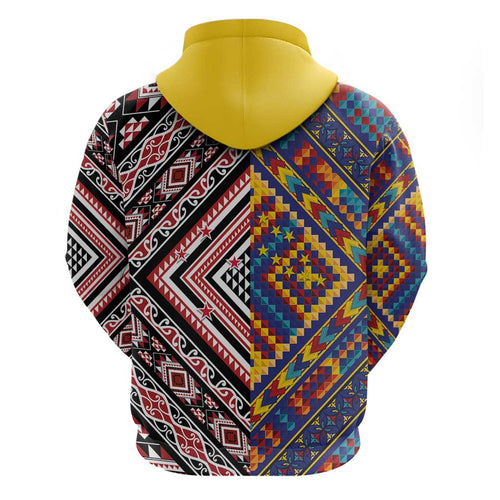 Tuvaluan and New Zealand Culture Hoodie The Art of Kolose and Taniko - Aussie Hoodie