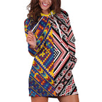 Tuvaluan and New Zealand Culture Hoodie Dress The Art of Kolose and Taniko - Aussie Hoodie