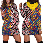 Tuvaluan and New Zealand Culture Hoodie Dress The Art of Kolose and Taniko - Aussie Hoodie