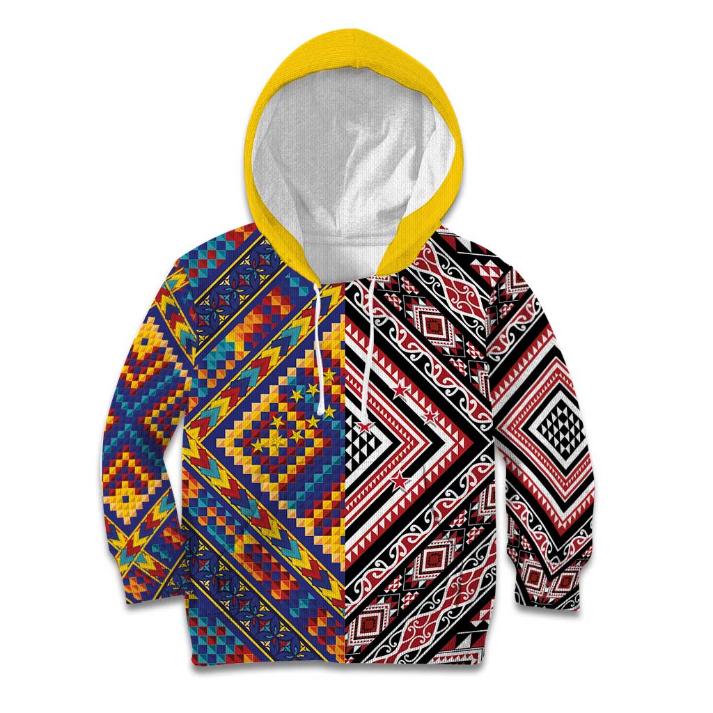 Tuvaluan and New Zealand Culture Kid Hoodie The Art of Kolose and Taniko - Aussie Hoodie