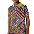 Tuvaluan and New Zealand Culture Kid Polo Shirt The Art of Kolose and Taniko - Aussie Hoodie