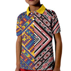 Tuvaluan and New Zealand Culture Kid Polo Shirt The Art of Kolose and Taniko - Aussie Hoodie