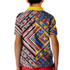 Tuvaluan and New Zealand Culture Kid Polo Shirt The Art of Kolose and Taniko - Aussie Hoodie