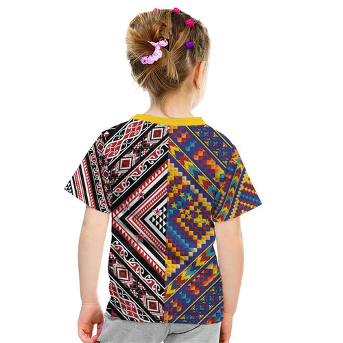 Tuvaluan and New Zealand Culture Kid T Shirt The Art of Kolose and Taniko - Aussie Hoodie