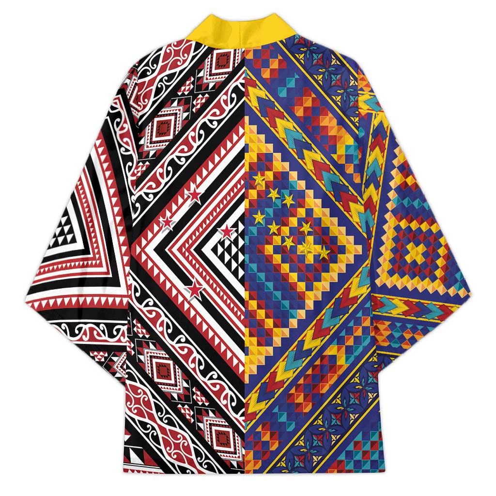Tuvaluan and New Zealand Culture Kimono The Art of Kolose and Taniko - Aussie Hoodie