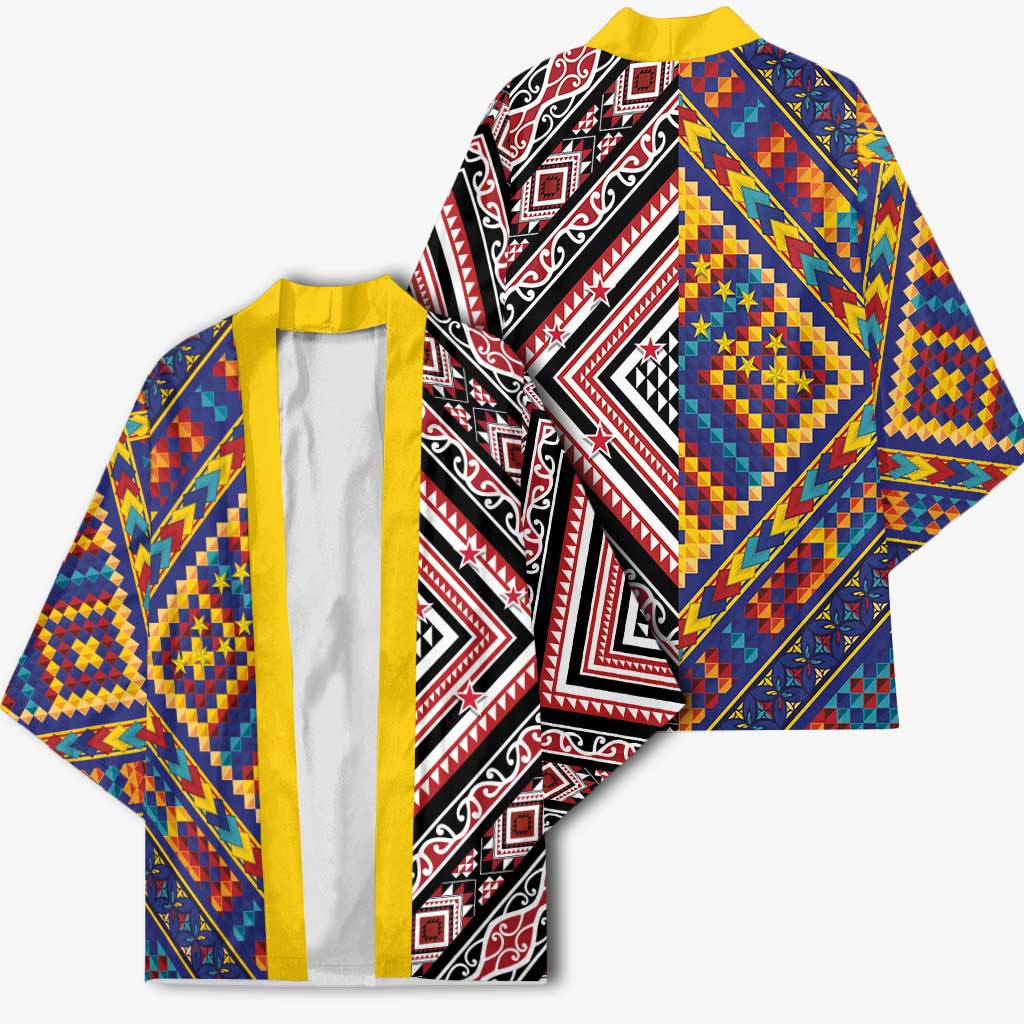 Tuvaluan and New Zealand Culture Kimono The Art of Kolose and Taniko - Aussie Hoodie