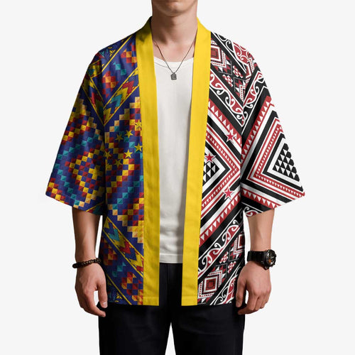 Tuvaluan and New Zealand Culture Kimono The Art of Kolose and Taniko - Aussie Hoodie