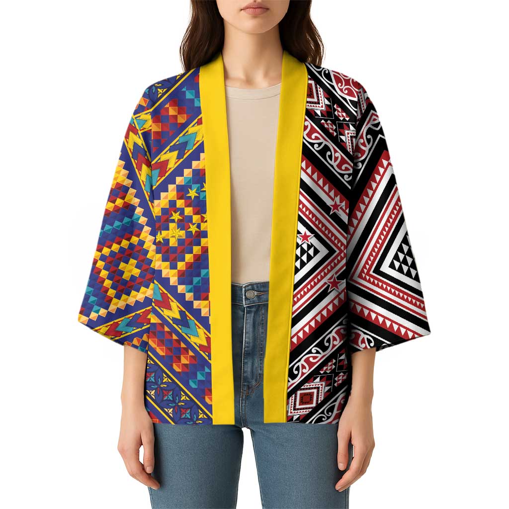 Tuvaluan and New Zealand Culture Kimono The Art of Kolose and Taniko - Aussie Hoodie