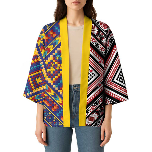 Tuvaluan and New Zealand Culture Kimono The Art of Kolose and Taniko - Aussie Hoodie