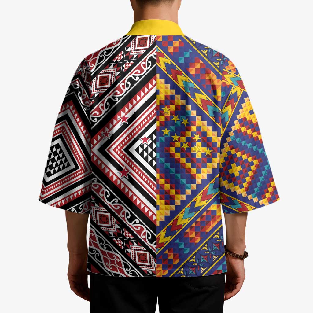 Tuvaluan and New Zealand Culture Kimono The Art of Kolose and Taniko - Aussie Hoodie