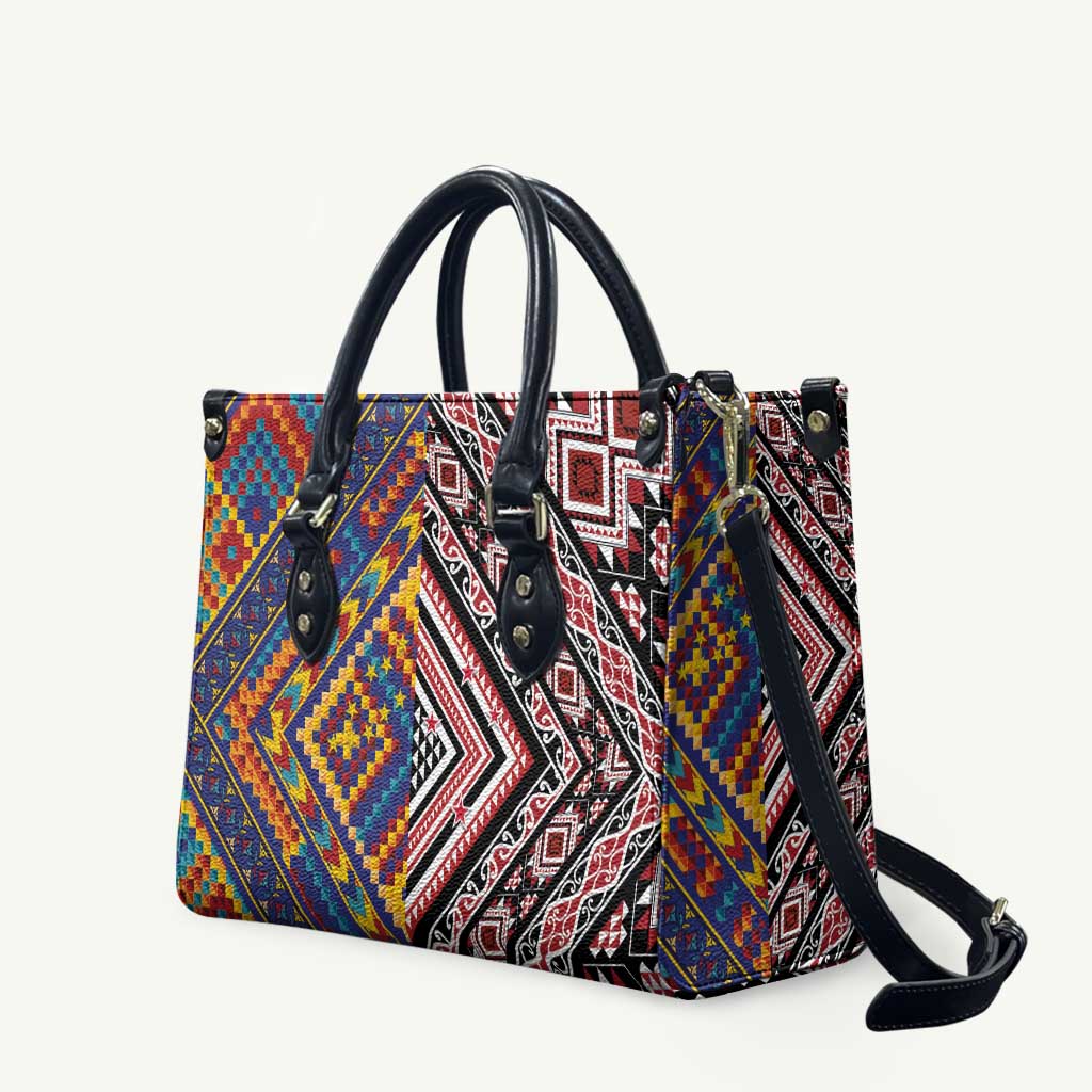 Tuvaluan and New Zealand Culture Leather Bag The Art of Kolose and Taniko - Aussie Hoodie
