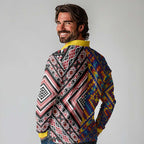 Tuvaluan and New Zealand Culture Long Sleeve Polo Shirt The Art of Kolose and Taniko - Aussie Hoodie